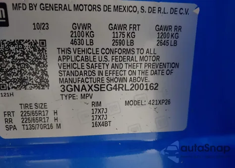 2024 Chevrolet Equinox Awd Ls z USA, uszkodzony, nr VIN 3GNAXSEG4RL200162